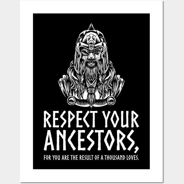 Viking Mythology - Respect Your Ancestors - Norse God Odin Wall Art by Styr Designs